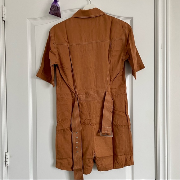 Maje Short Jumpsuit with Belt and Four Pockets - Picture 4 of 4